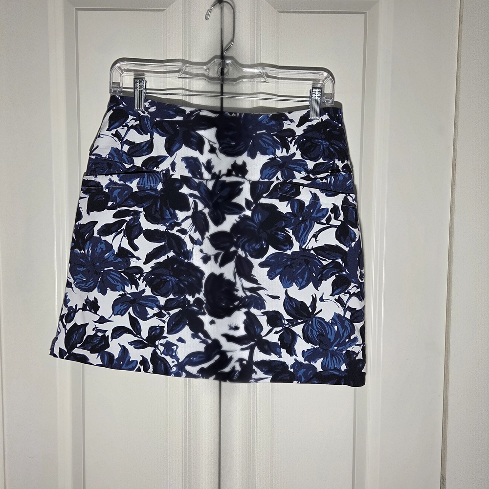 Navy Floral Women's Mini Skirt